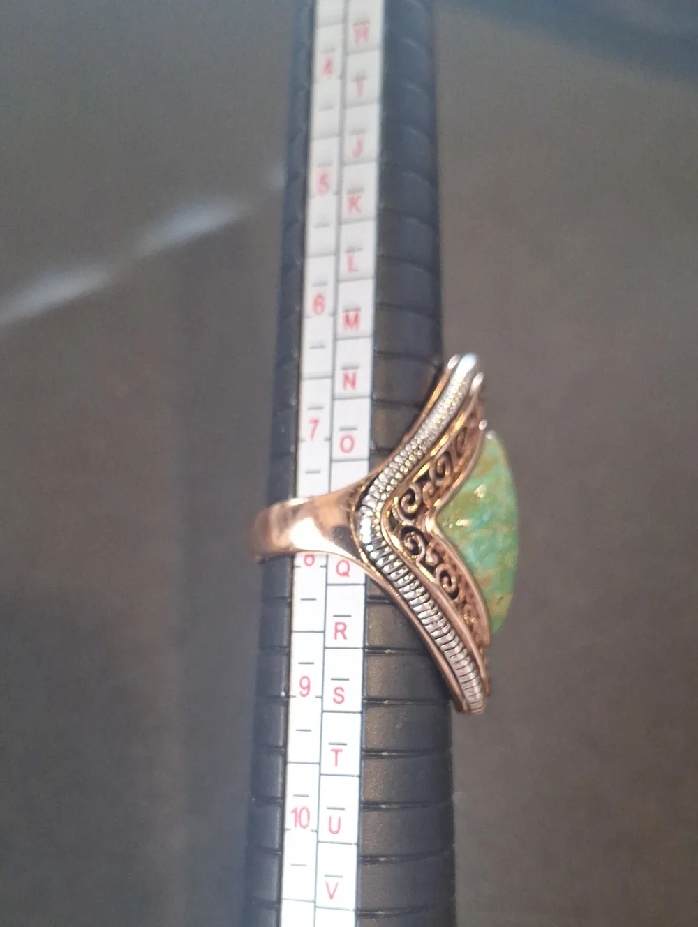 Barse Thai CU Green Turquoise Stone Filigree Ring - Women's Fashion Jewelry